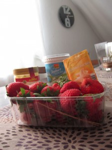 Zutaten selbstgemachtes Erdbeereis