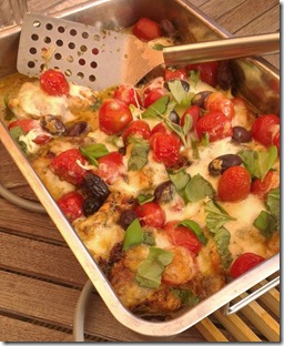 Tomaten Mozzarella Auflauf mit Hähnchen